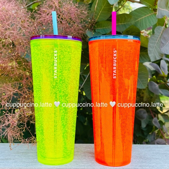 Starbucks Accessories - 🫧LAST SET🫧Starbucks Summer 2023 Lime & Tangerine Bubbleseed Infused Tumblers